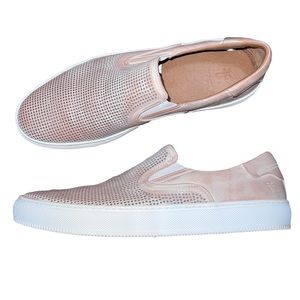 FRYE Mens Brett Perf Leather Slip On Casual Sneaker Shoes